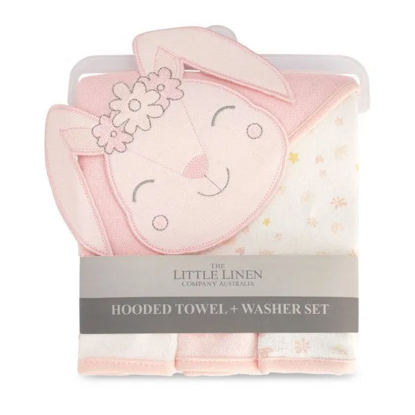 Little Linen Co. Hooded Towel and Washers - Ballerina Bunny