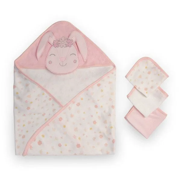 Little Linen Co. Hooded Towel and Washers - Ballerina Bunny