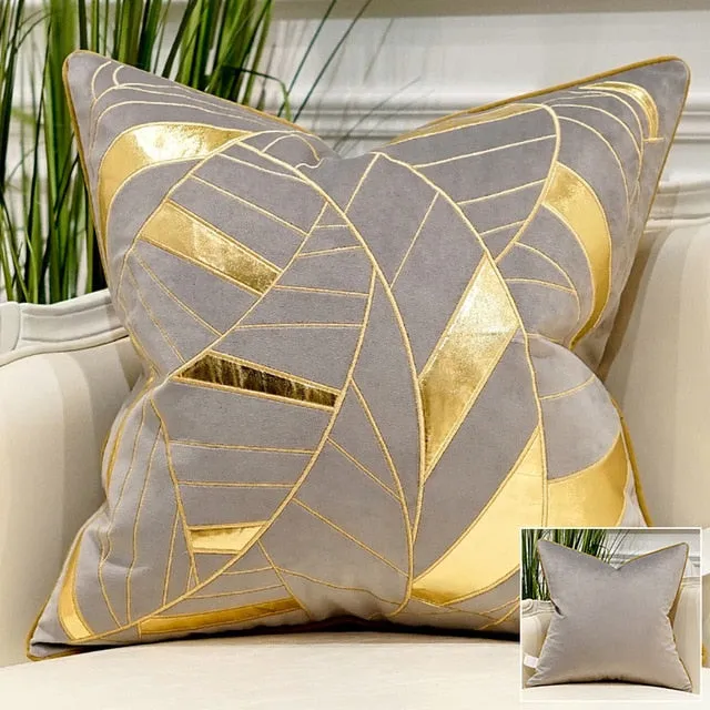 Luxury Blue Cushion Covers Decorative Pillow Cases Appliqu