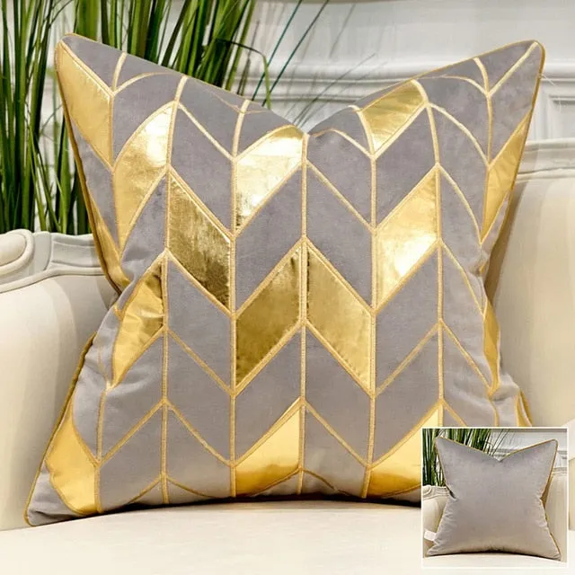 Luxury Blue Cushion Covers Decorative Pillow Cases Appliqu