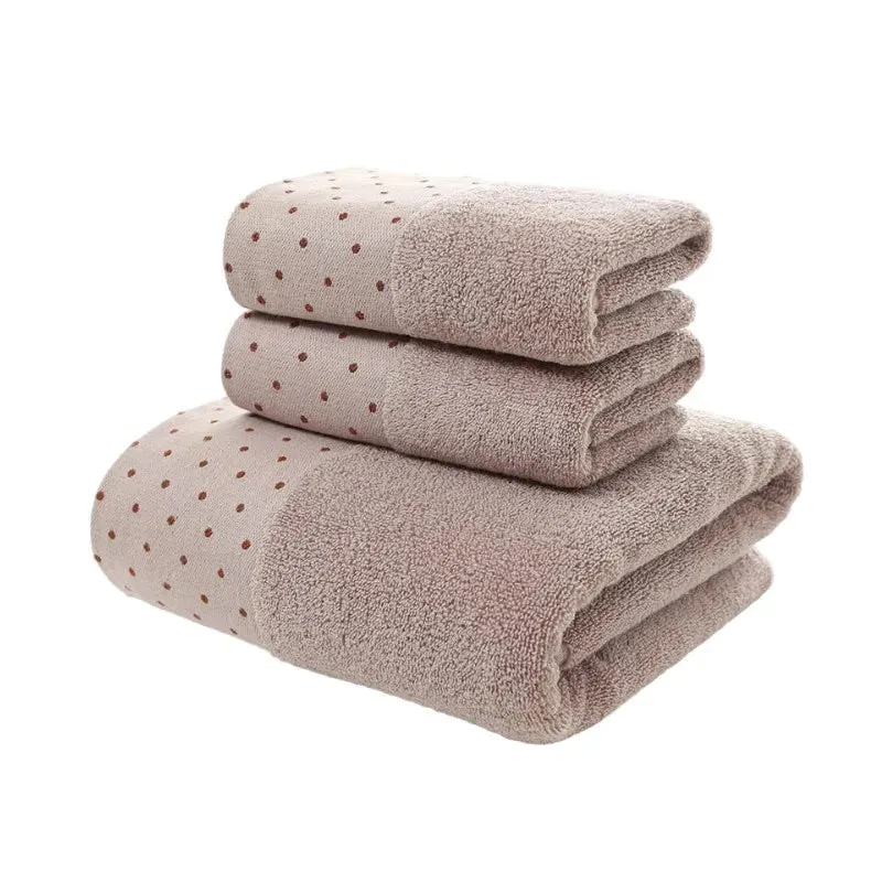 Luxury Cotton Towel Set - 2 Hand & Face Towels, 1 Big Bath Towel