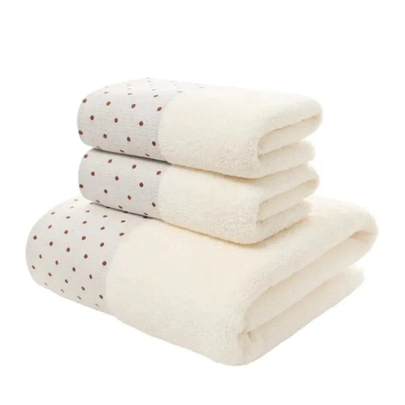 Luxury Cotton Towel Set - 2 Hand & Face Towels, 1 Big Bath Towel