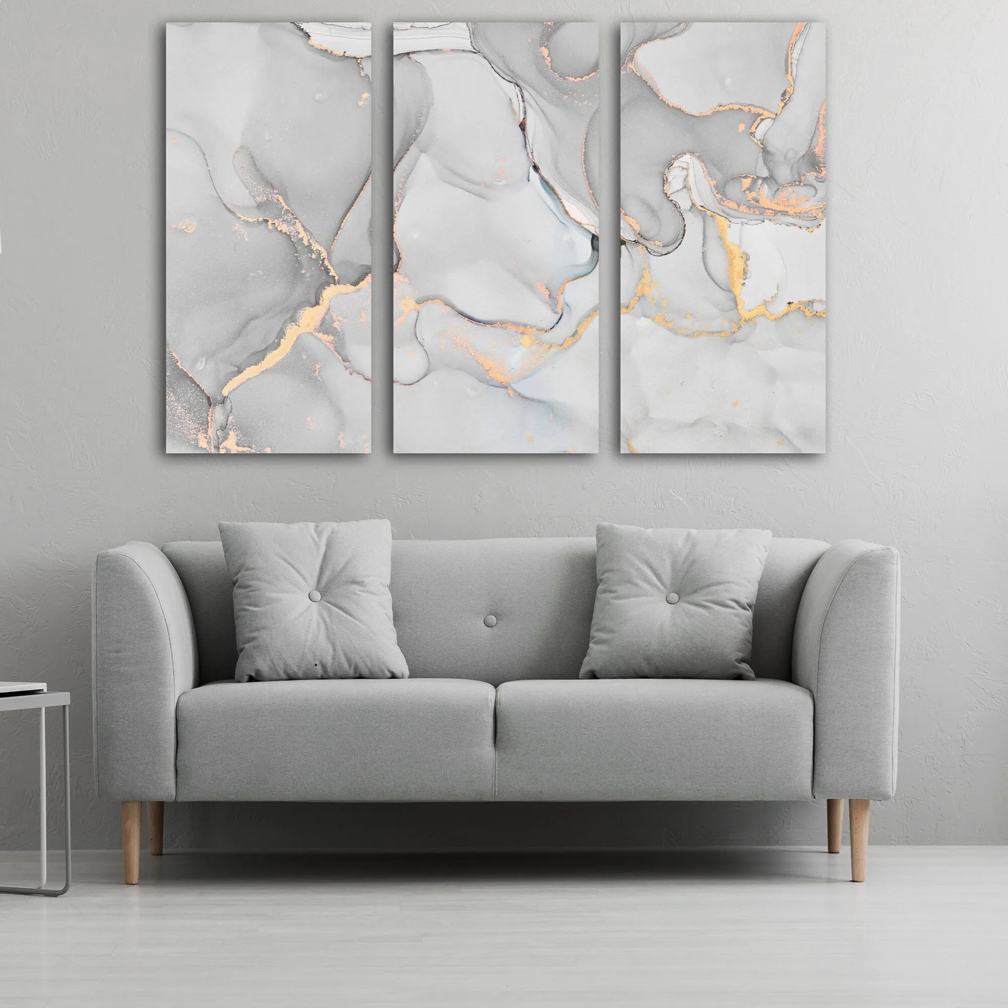 Marble canvas abstract, marble wall decor, white and gold wall art abstract wall art paintings on canvas, multi panel wall art