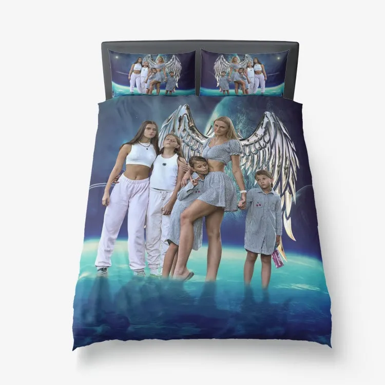 Microfiber Duvet Cover and Pillow Cases - Oxana Family Reaching for the Stars