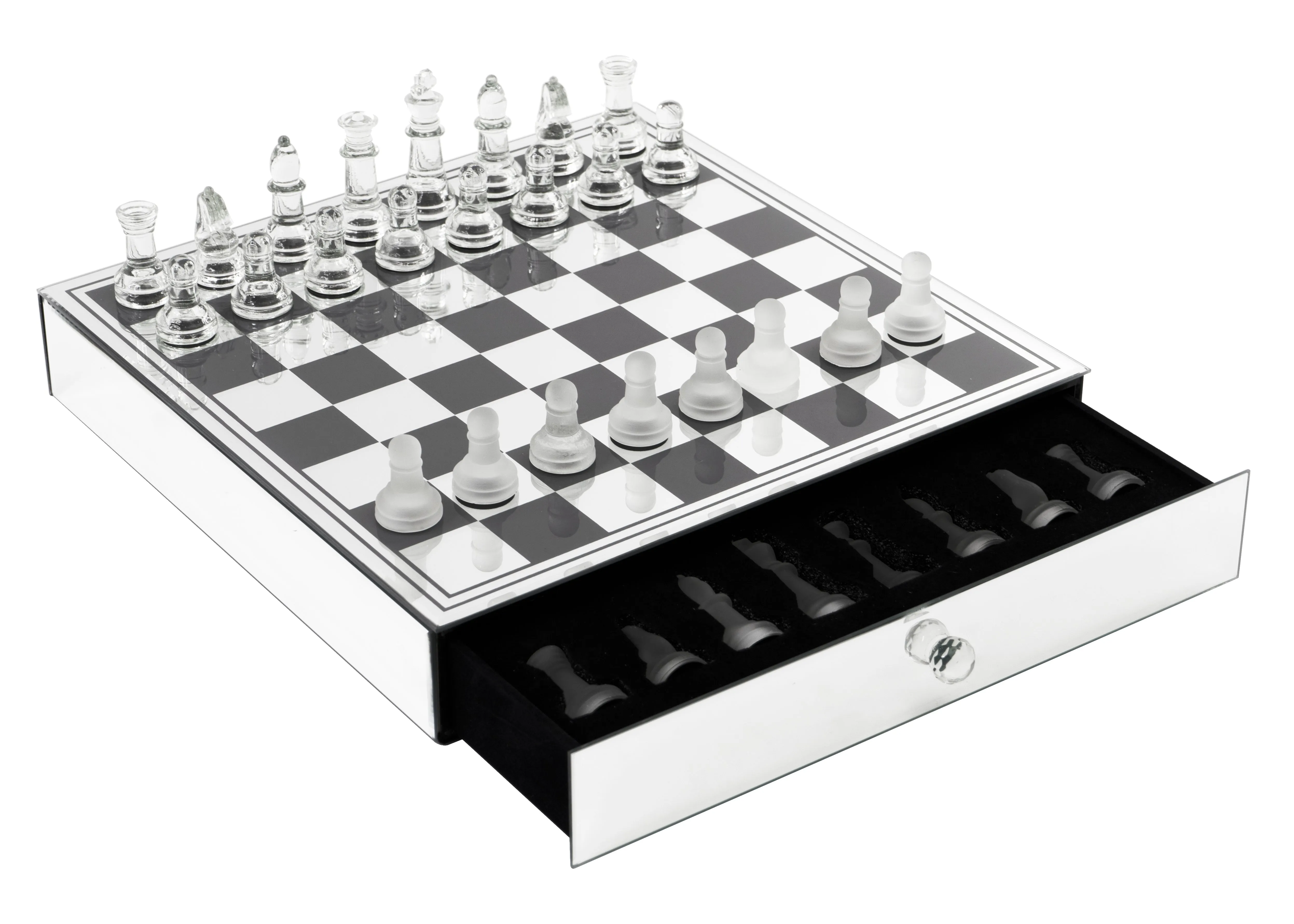 Mirror Glass Chess Board Set