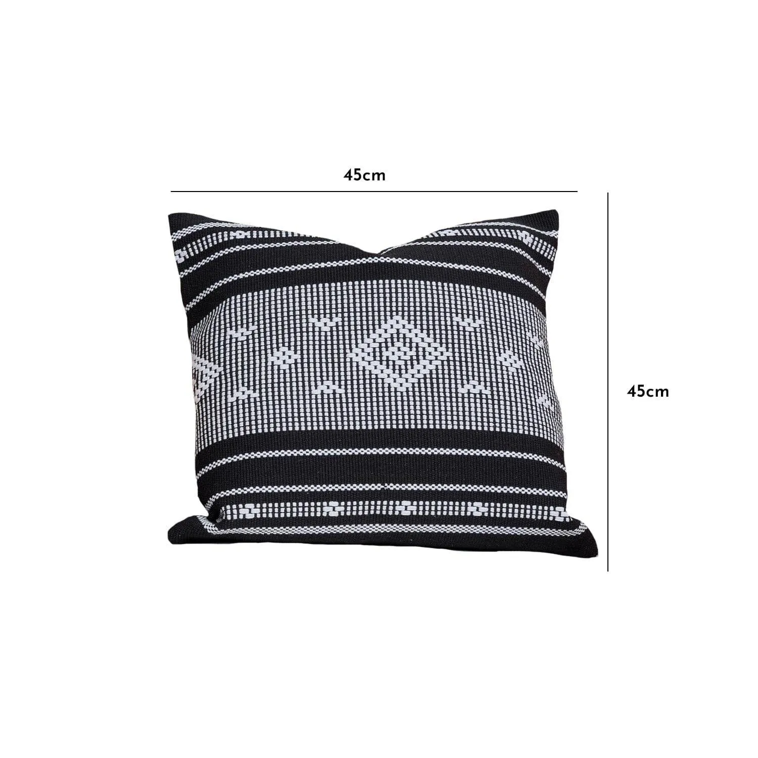 Nerja 45x45cm Cushion Cover - Noir Black