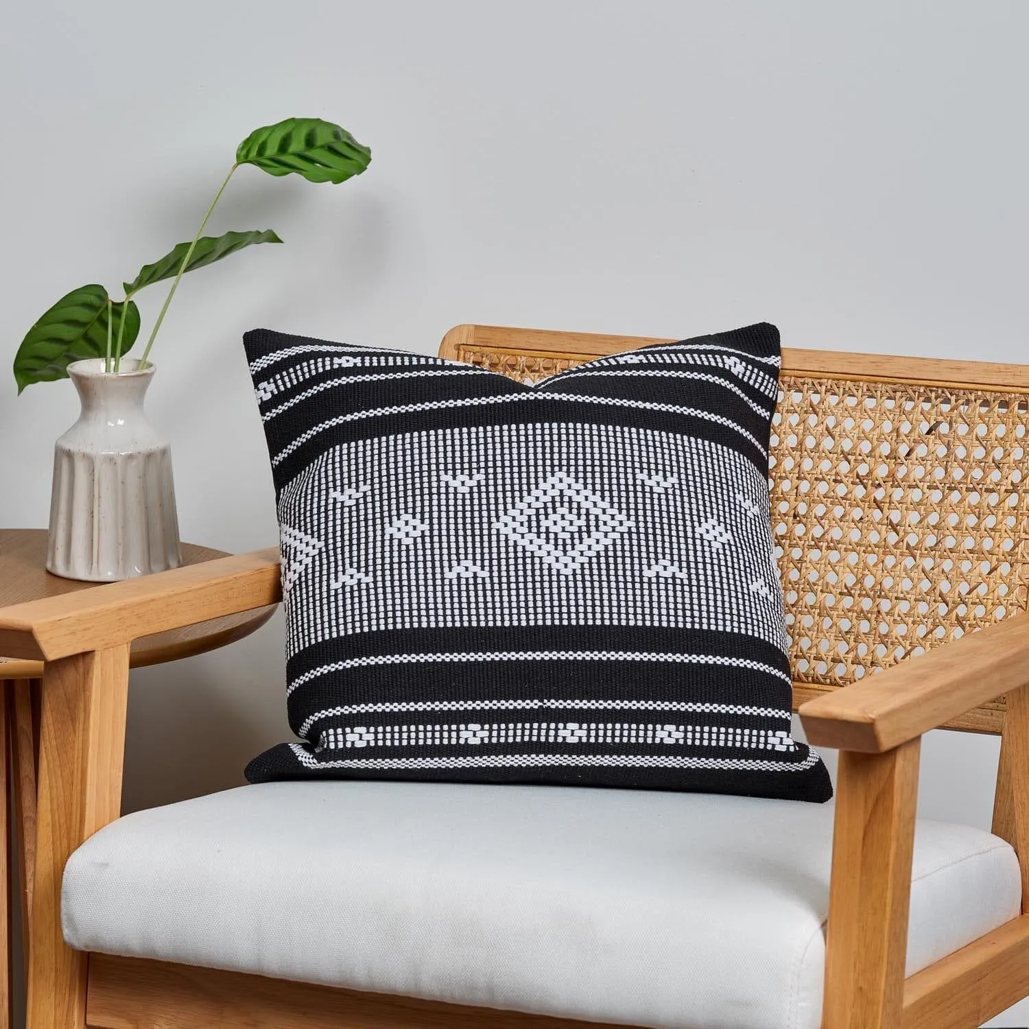 Nerja 45x45cm Cushion Cover - Noir Black