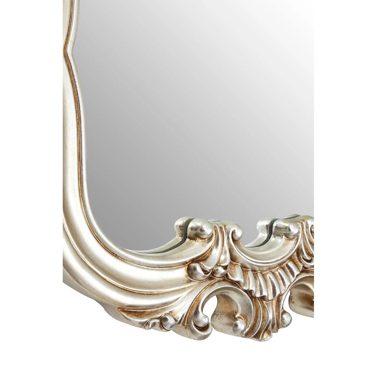 Ornate Silver Crest Mirror 102 cm