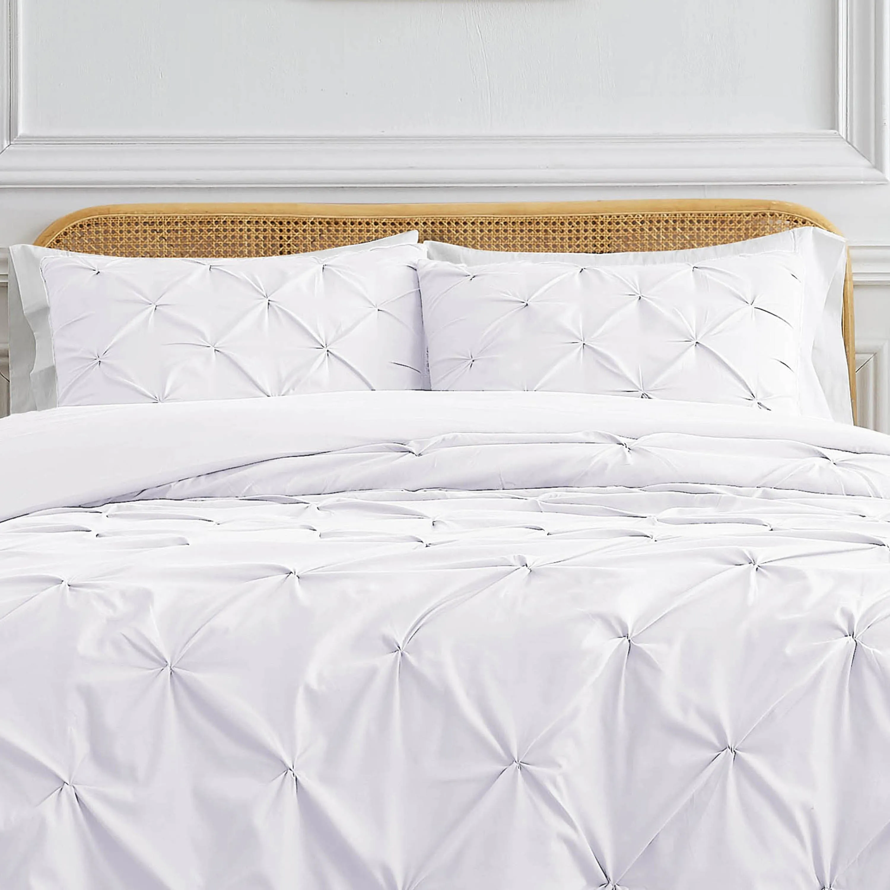 Pintuck Pinch Pleated Duvet Cover Set