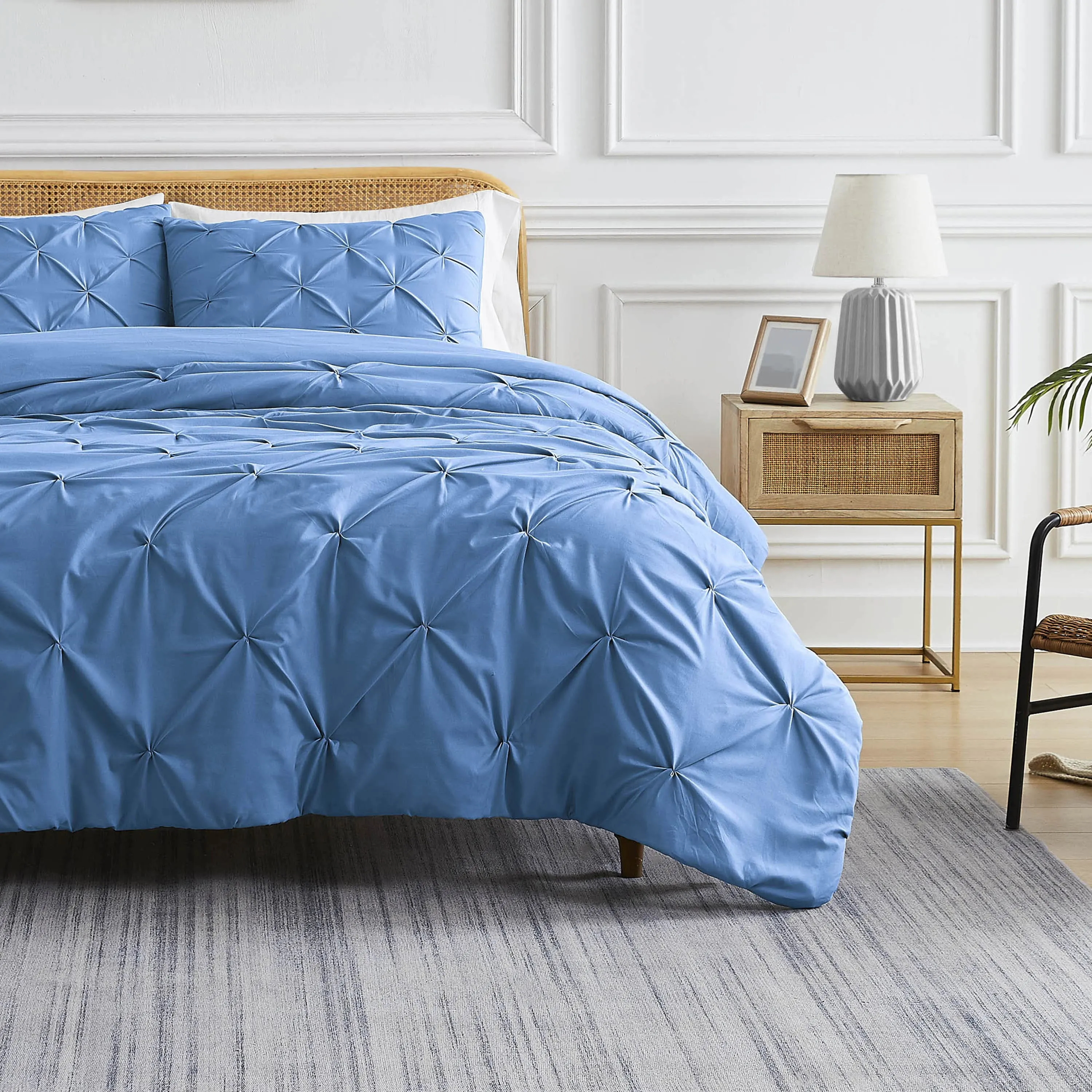 Pintuck Pinch Pleated Duvet Cover Set