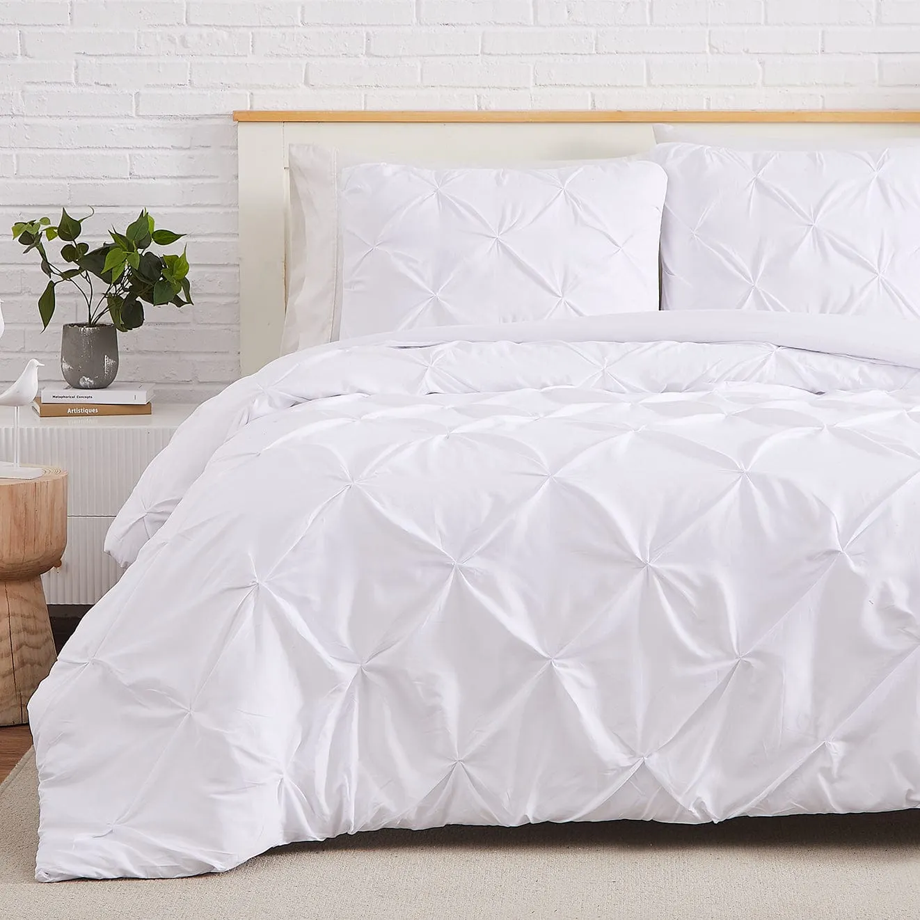 Pintuck Pinch Pleated Duvet Cover Set