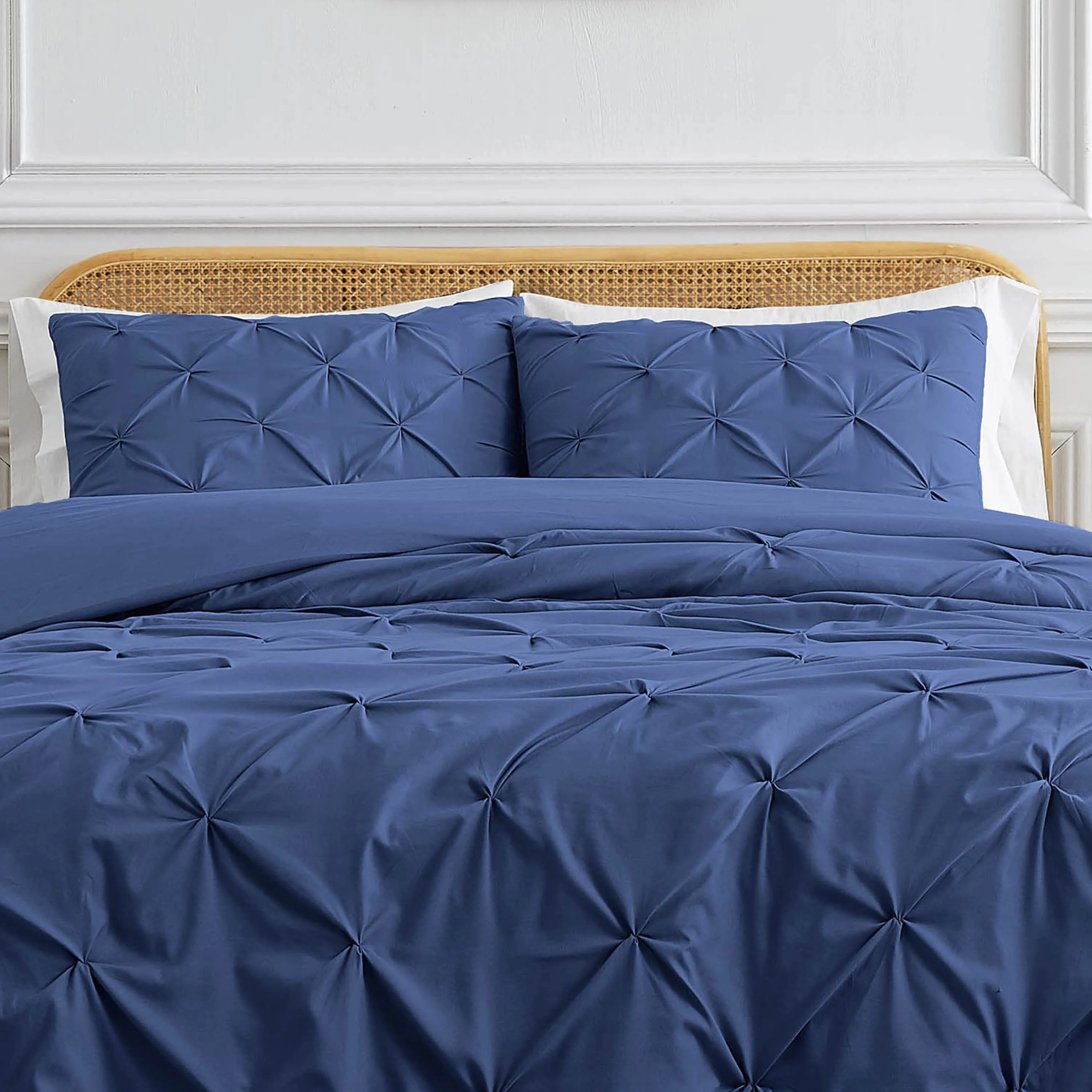 Pintuck Pinch Pleated Duvet Cover Set