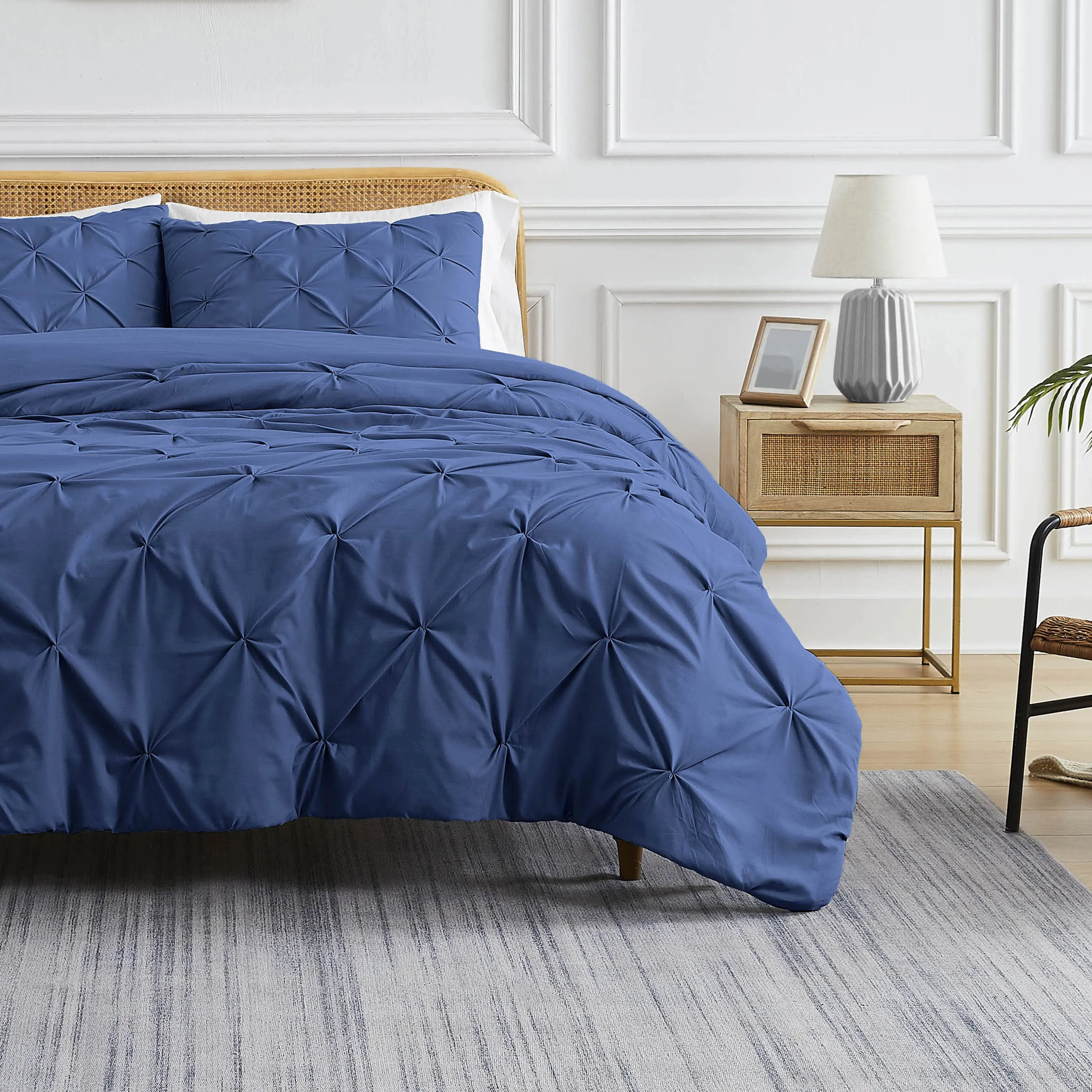 Pintuck Pinch Pleated Duvet Cover Set