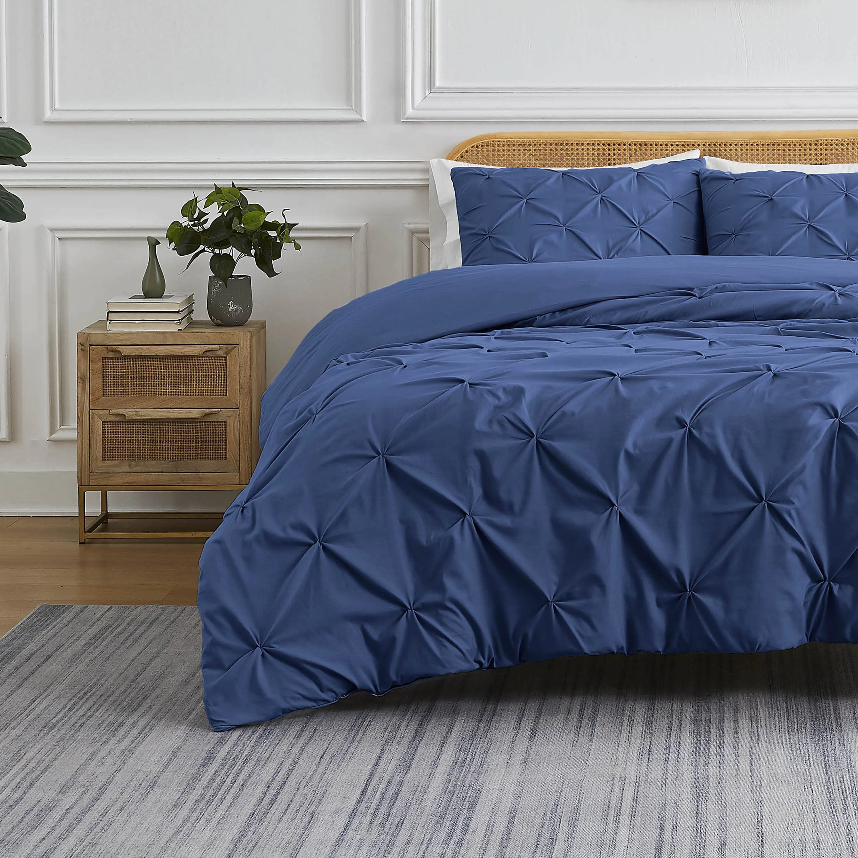 Pintuck Pinch Pleated Duvet Cover Set