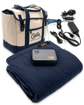 premium Cozee Electric Blanket Surge Battery Operated Throw Blanket Plus Tote