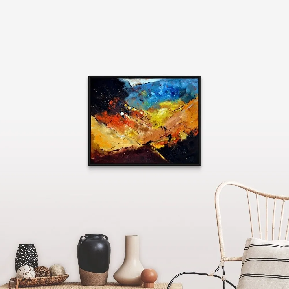 "Abstract 1811013" Black Float Frame Canvas Art