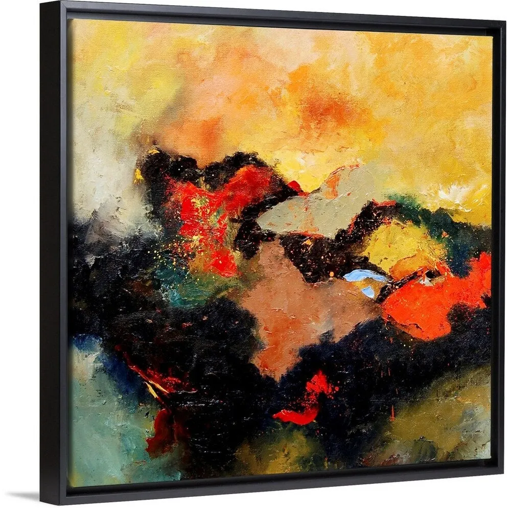 "Abstract 80800607" Black Float Frame Canvas Art