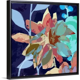 "Abstract Flower II" Black Float Frame Canvas Art