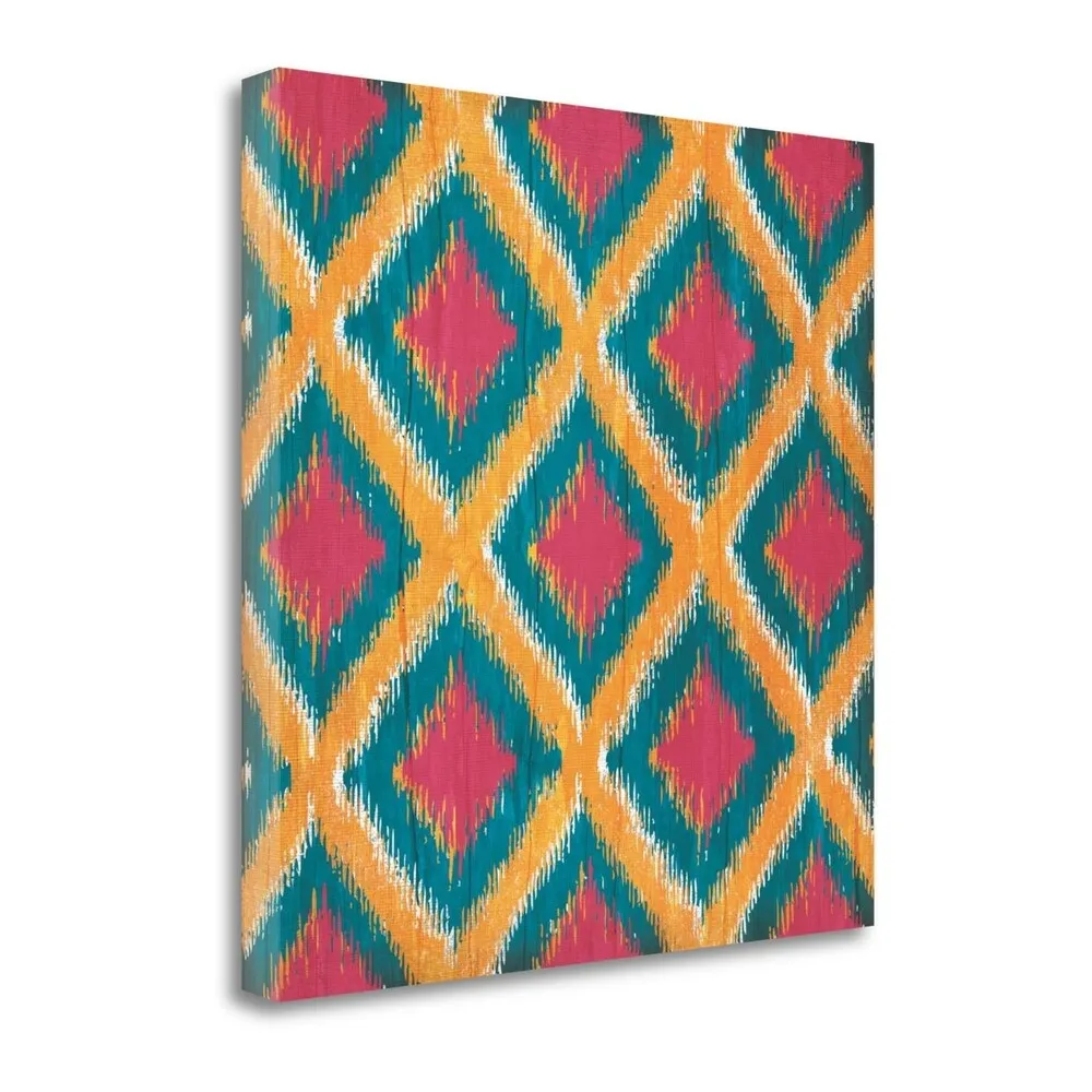 "Boho Ikat IV" By Jennifer Pugh, Fine Art Giclee Print on Gallery Wrap Canvas, Ready to Hang