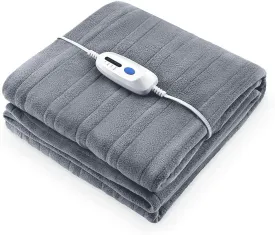 relaxed Electric Heated Blanket 77" x 84" Full Size with 10H Auto-off & 4 Heating Levels, Polar Fleece, Gray