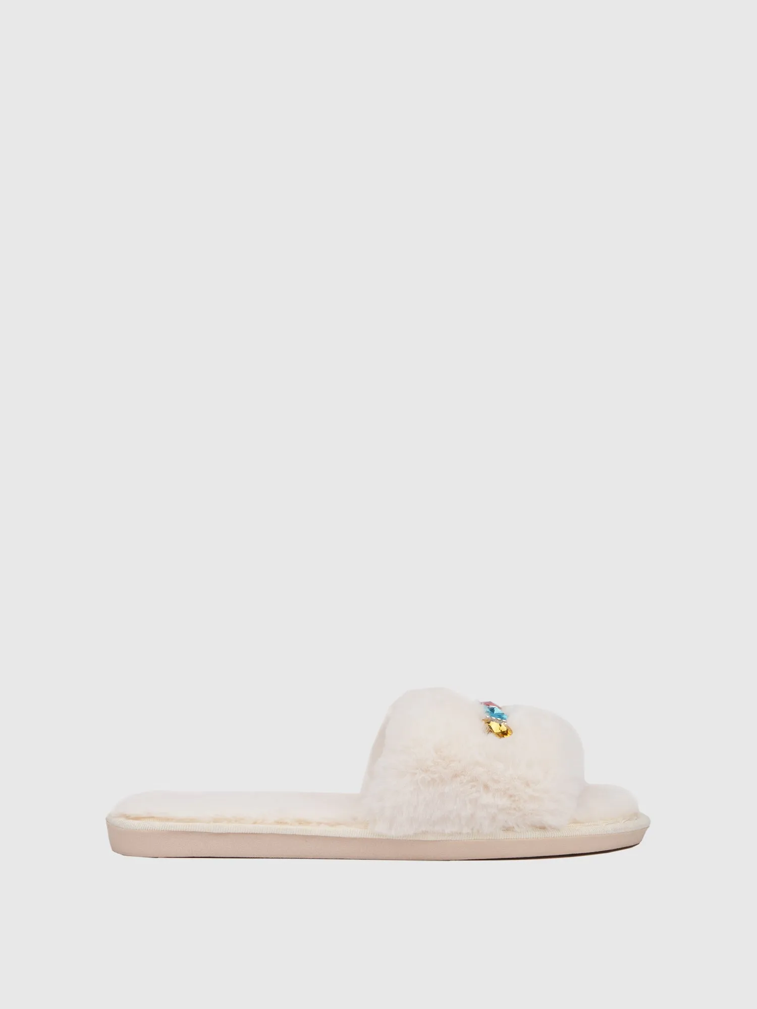 Rhinestone Fuzzy Slipper