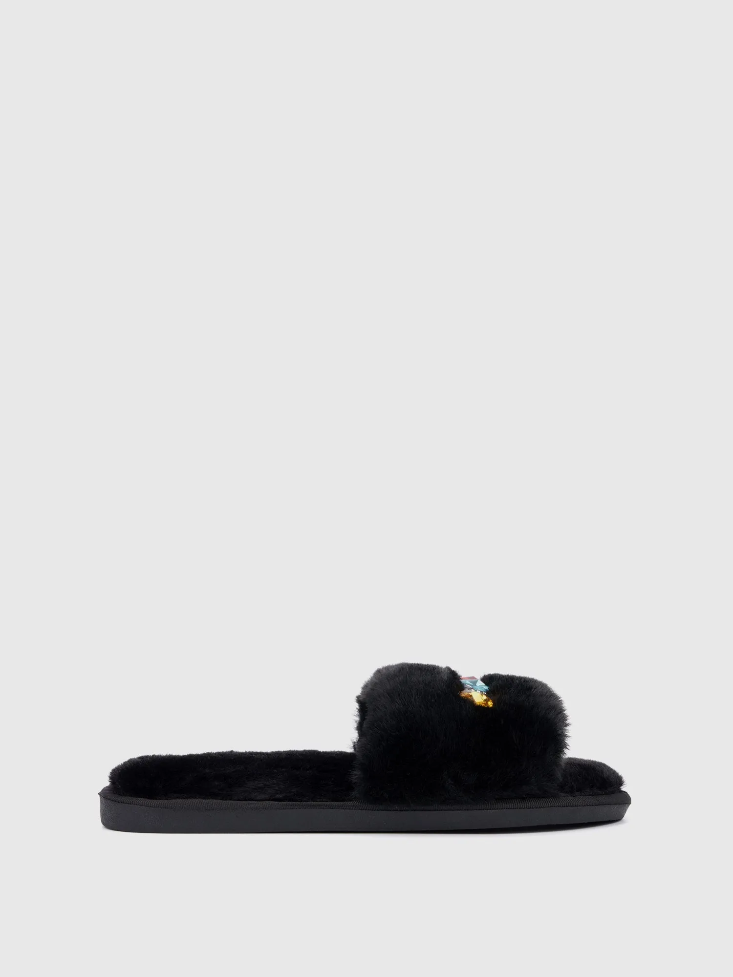 Rhinestone Fuzzy Slipper