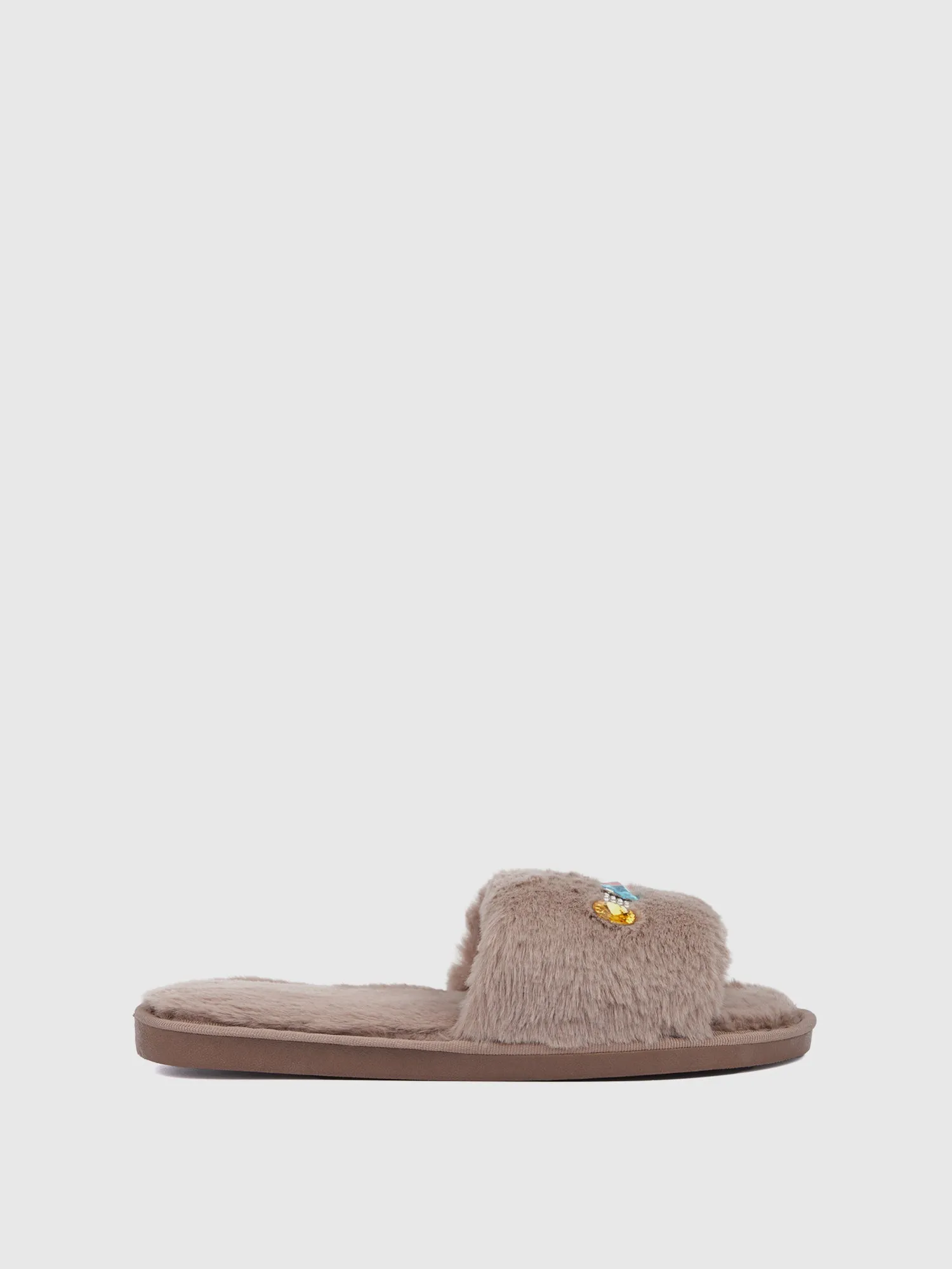 Rhinestone Fuzzy Slipper