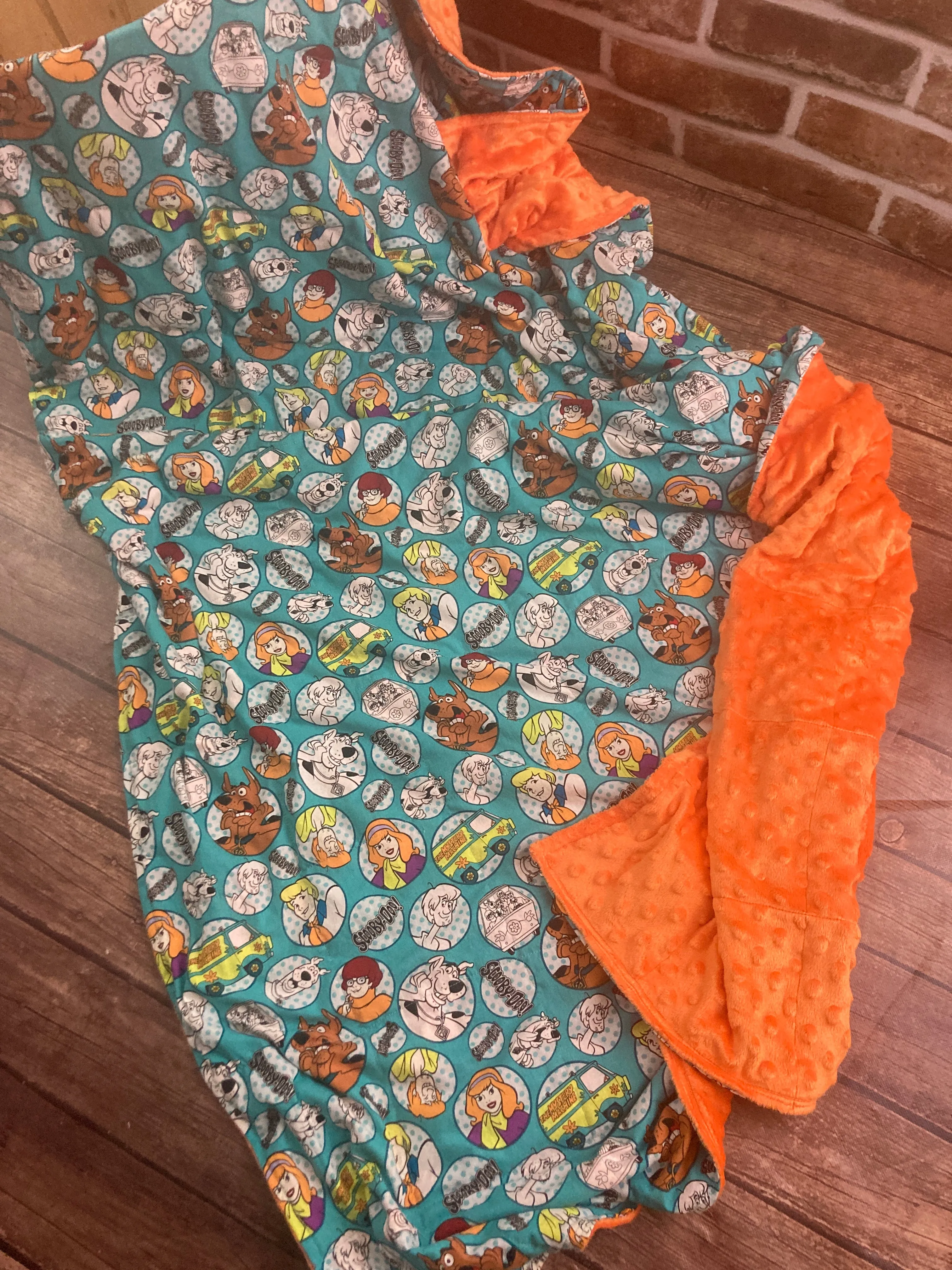 Scooby Doo- Weighted Blanket or Lap Pad Cotton Fabric - Toddler, Child, Teen, Adult -Dot Minky - Anxiety, Sleep.