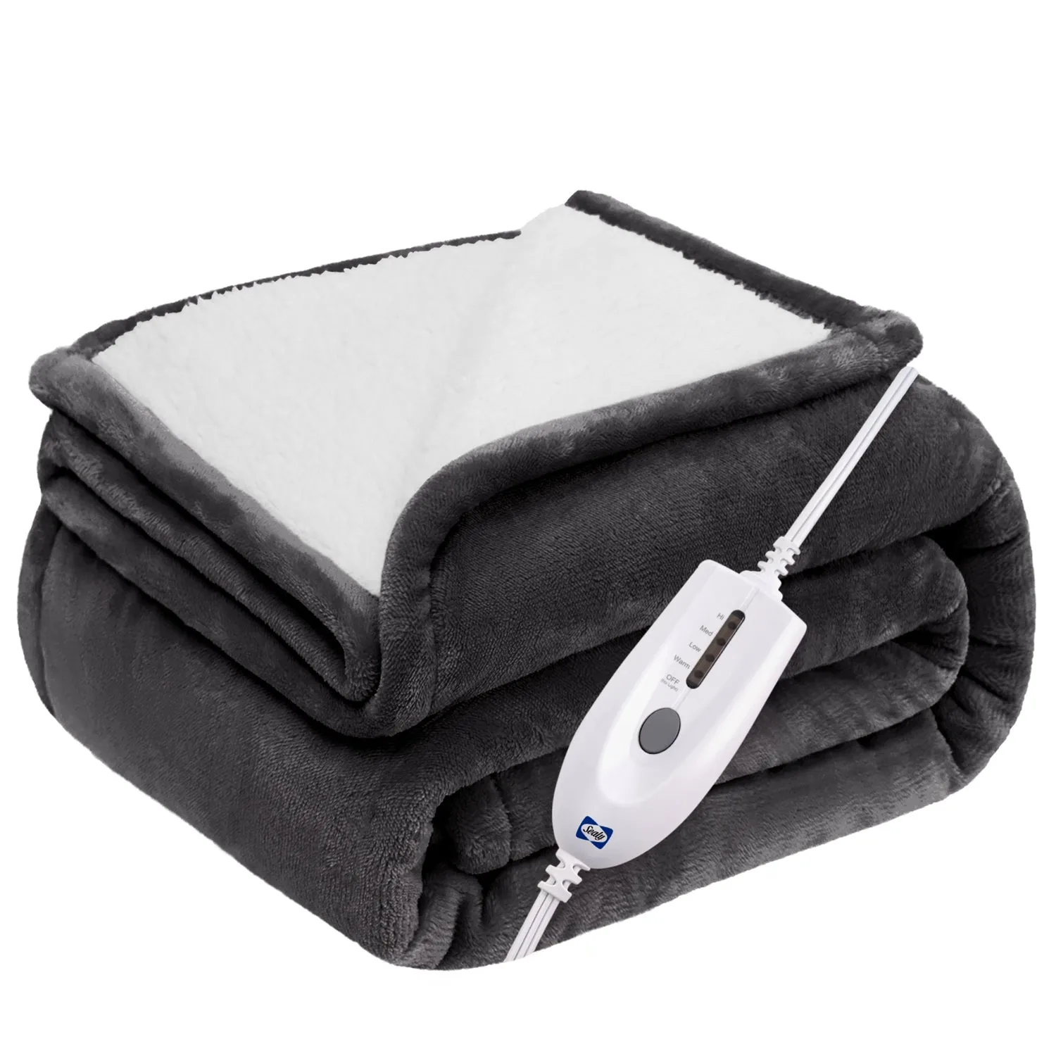 Sealy Heated Blanket Flannel to Sherpa