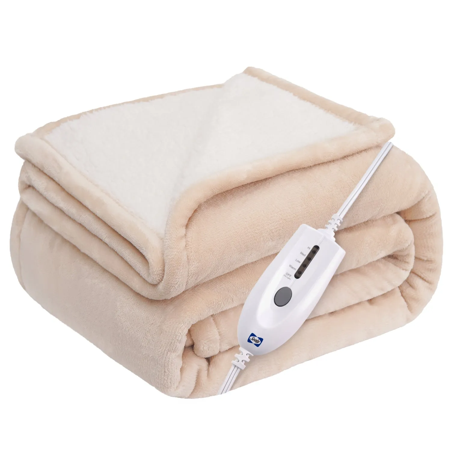 Sealy Heated Blanket Flannel to Sherpa