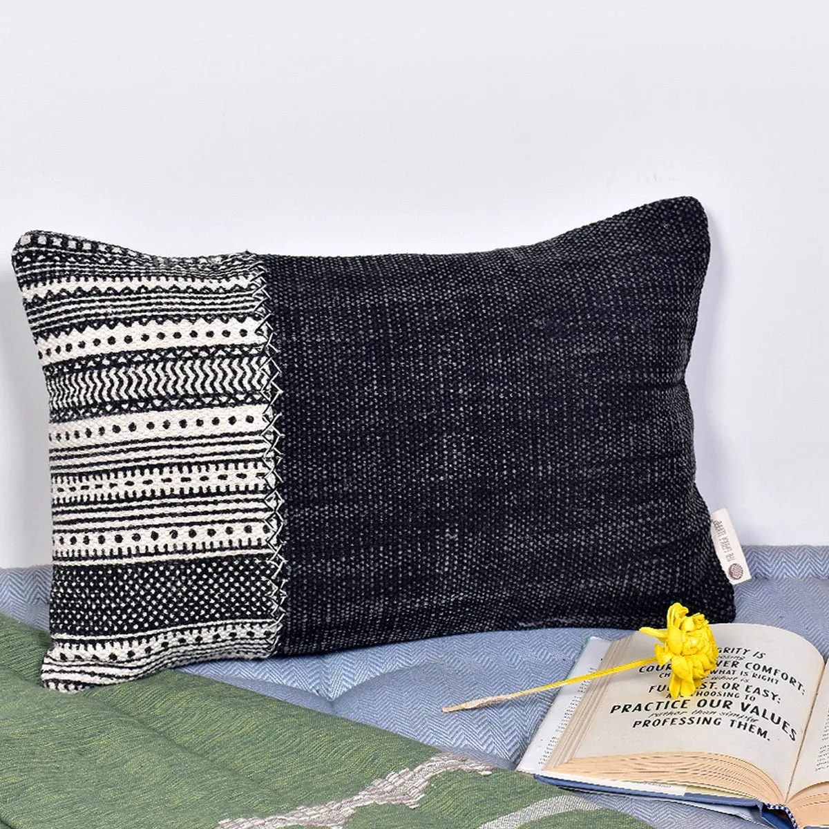 Stonewash Embroidered Cushion Cover