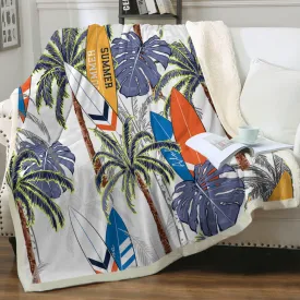 Tropical Surfer Soft Sherpa Blanket