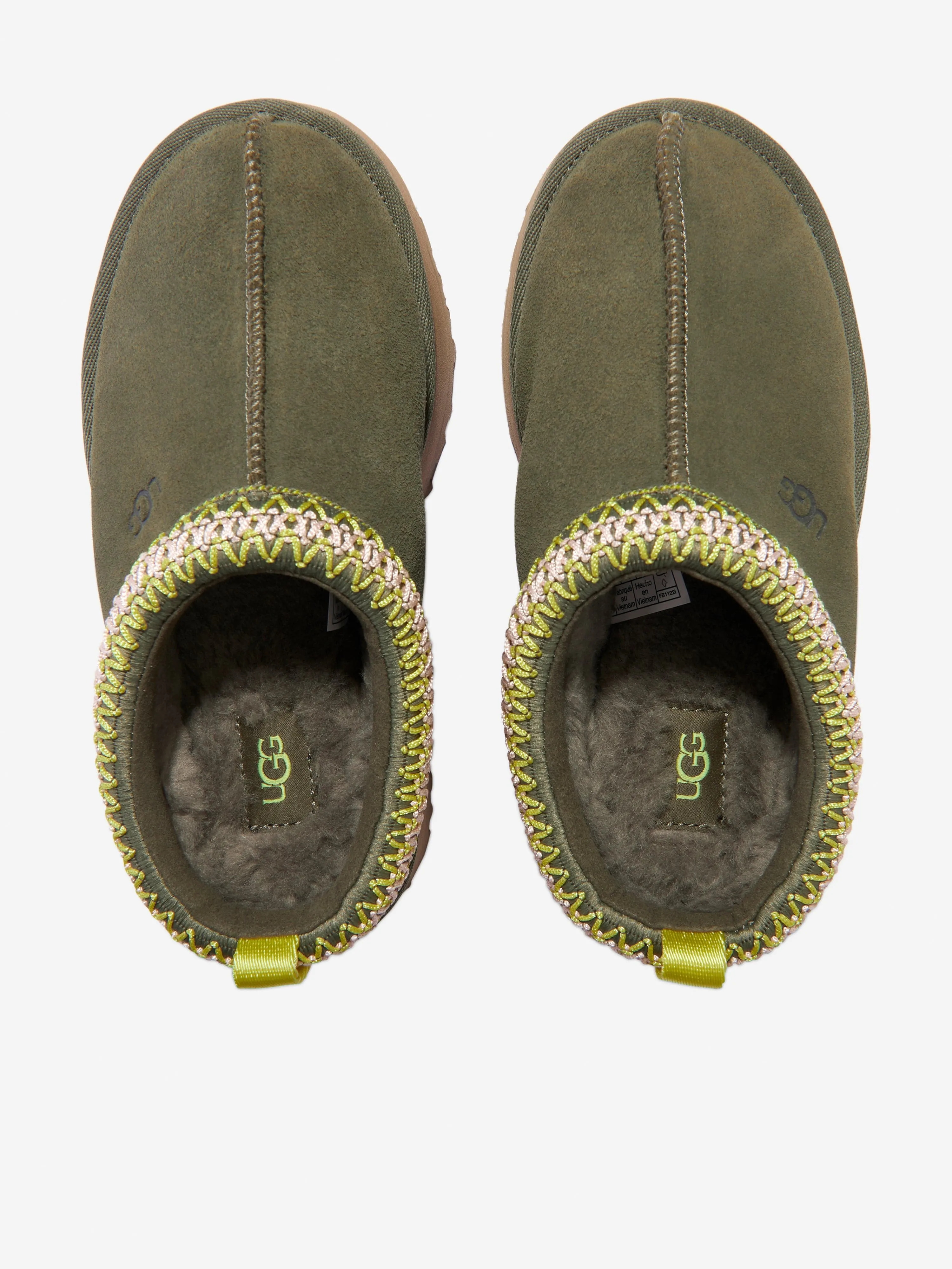 UGG Girls Suede Tazz Slippers in Green