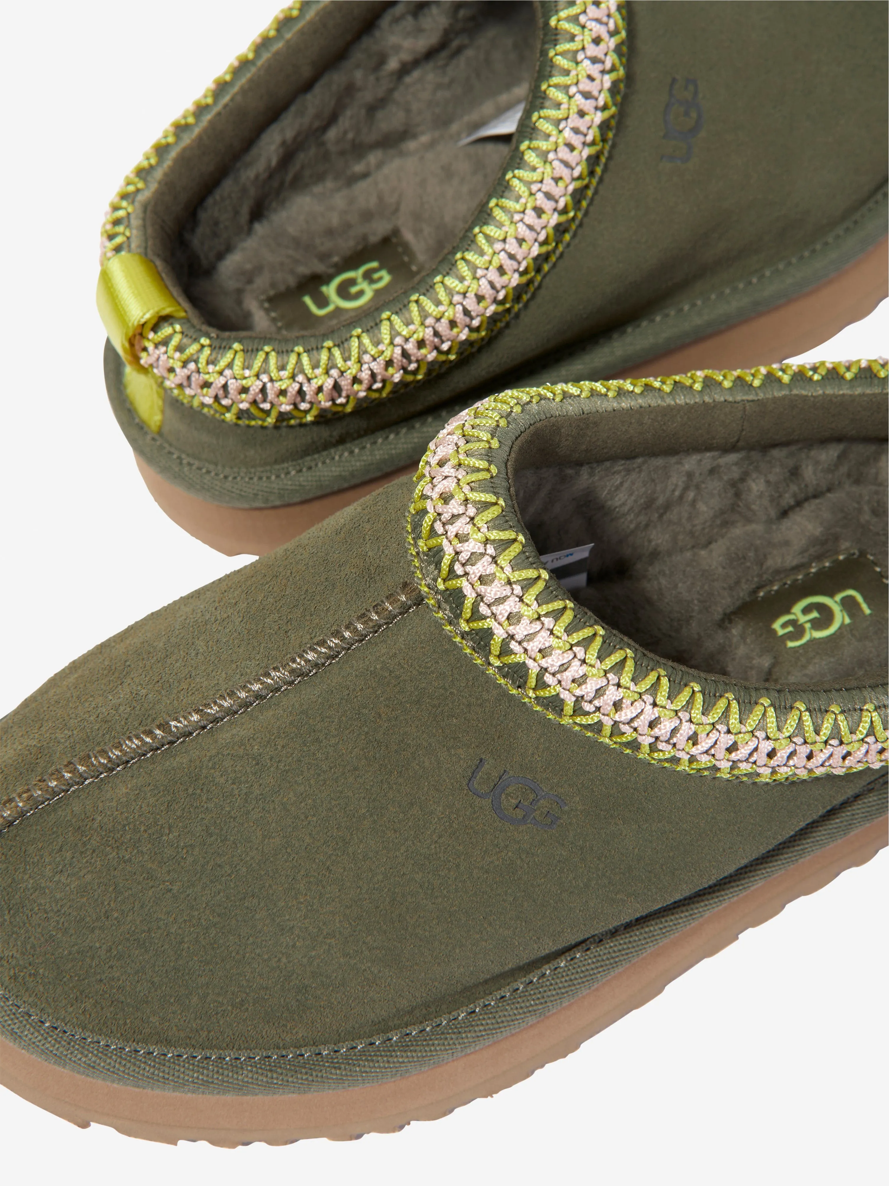 UGG Girls Suede Tazz Slippers in Green