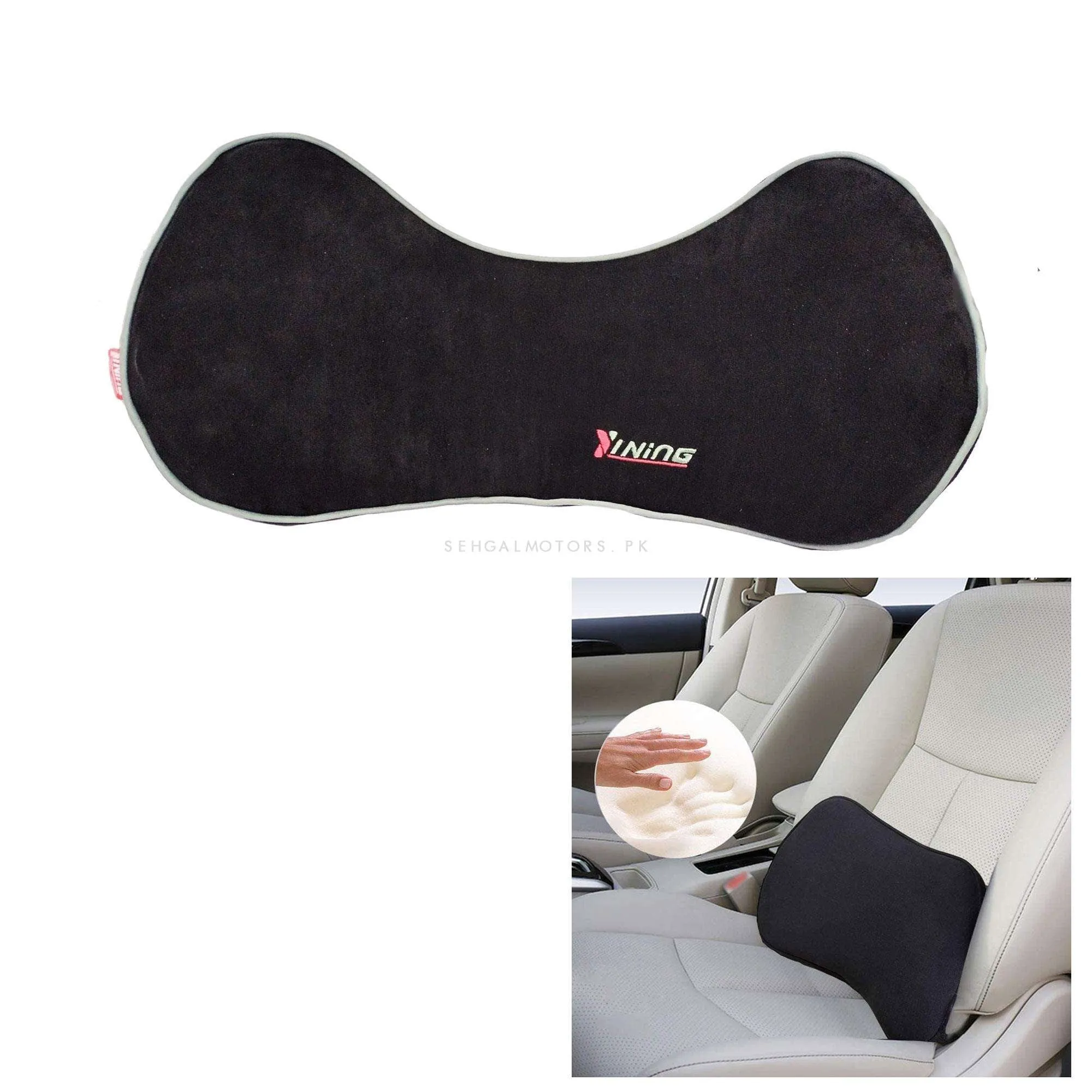 Universal Yining Travel Neck Rest Febric Pillow - Black