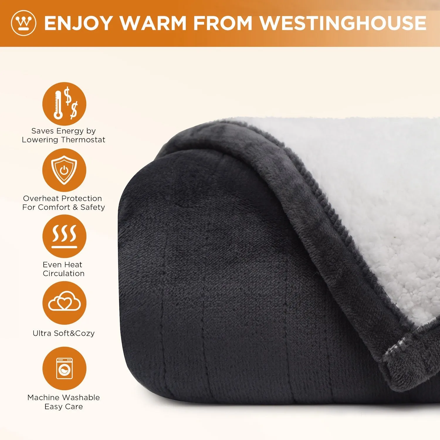 Westinghouse Electric Blanket Flannel to Sherpa