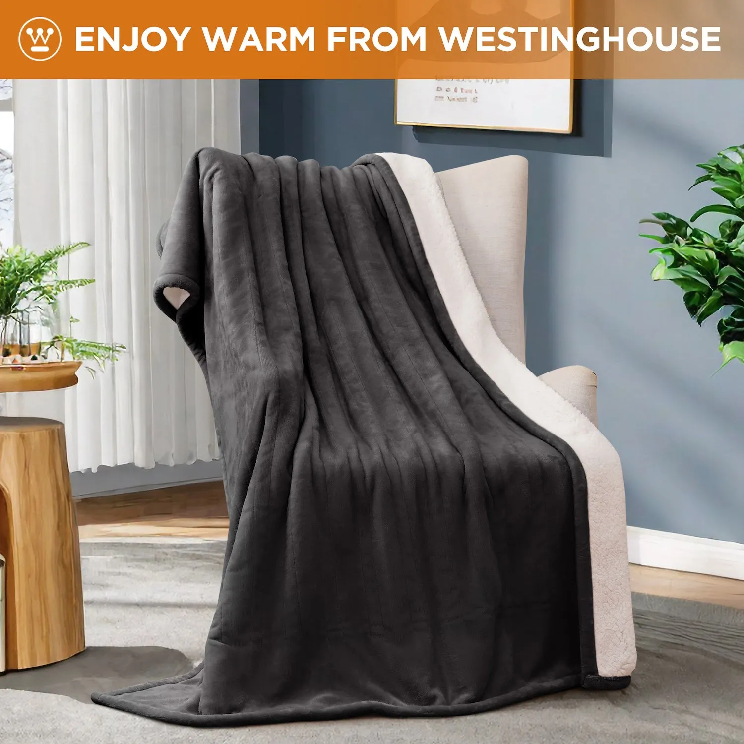 Westinghouse Electric Blanket Flannel to Sherpa