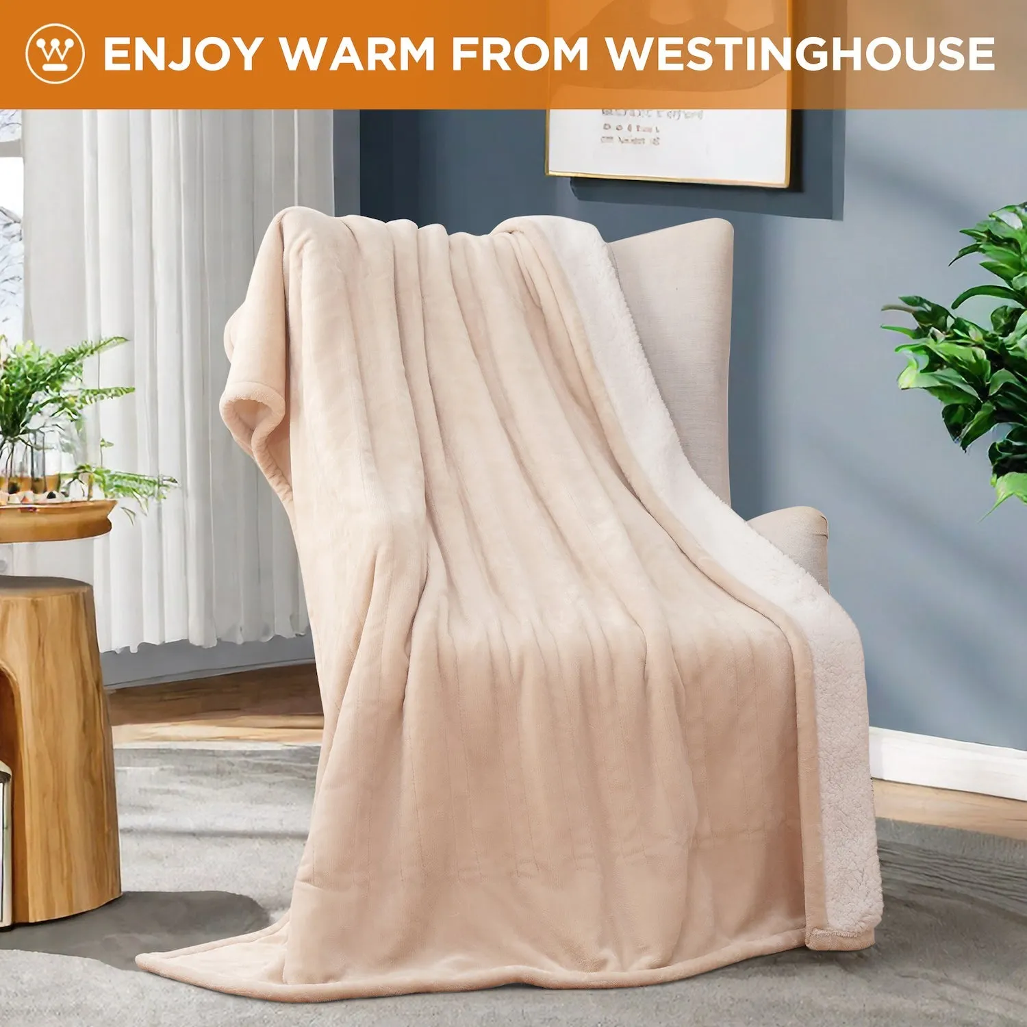 Westinghouse Electric Blanket Flannel to Sherpa