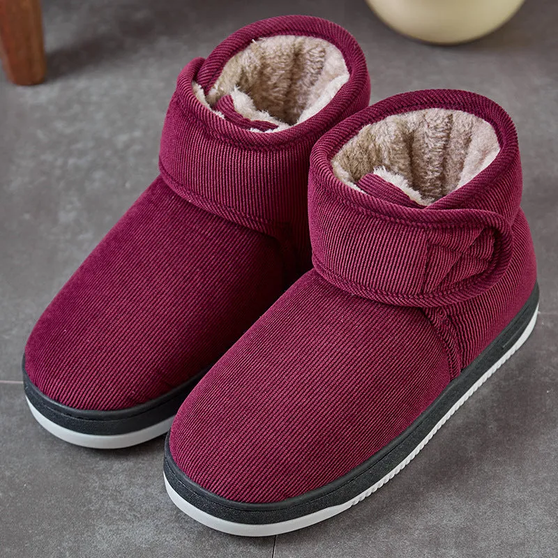 Winter warm soft velcro adjustable house shoes anti-skid