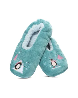 Women's Skating Penguin Sherpa Lined Slippers